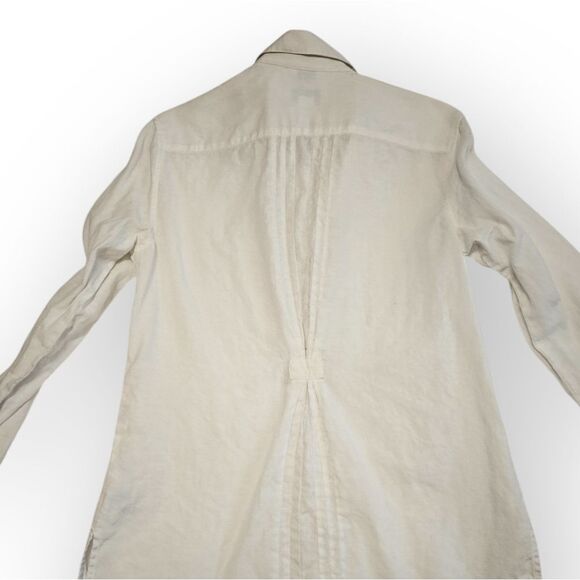 Talbots Irish linen White pearl Button Down classic Shirt SZ 8 - Picture 5 of 8
